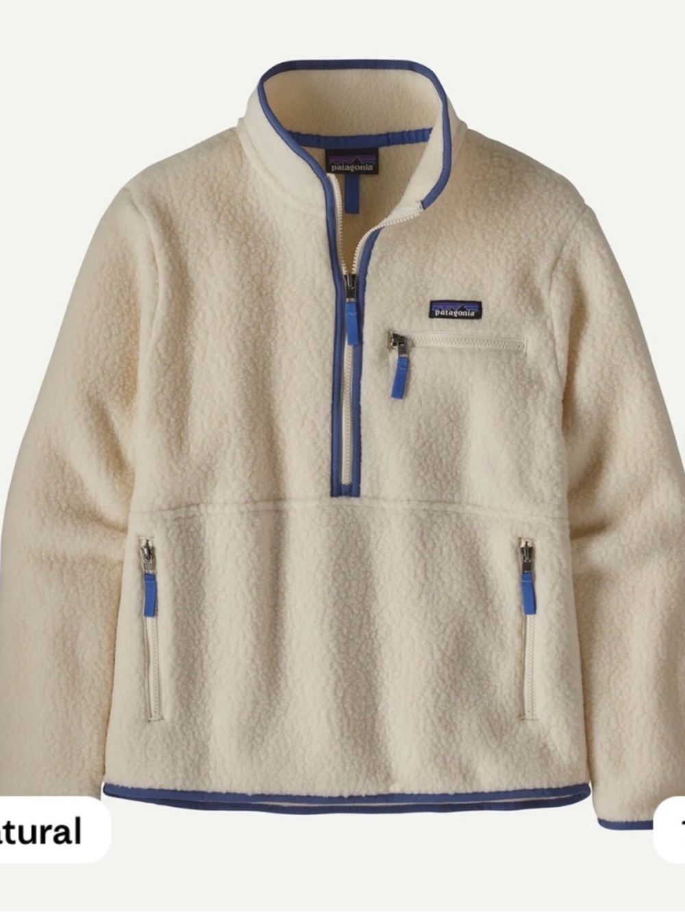 Patagonia Retro Pile Fleece Marsupial Pullover - Color: Natural